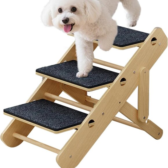 2-Level Convertible Foldable Pet Ramp & Stairs for Couch & Bed (Indoor Use) - Picture 5 of 8